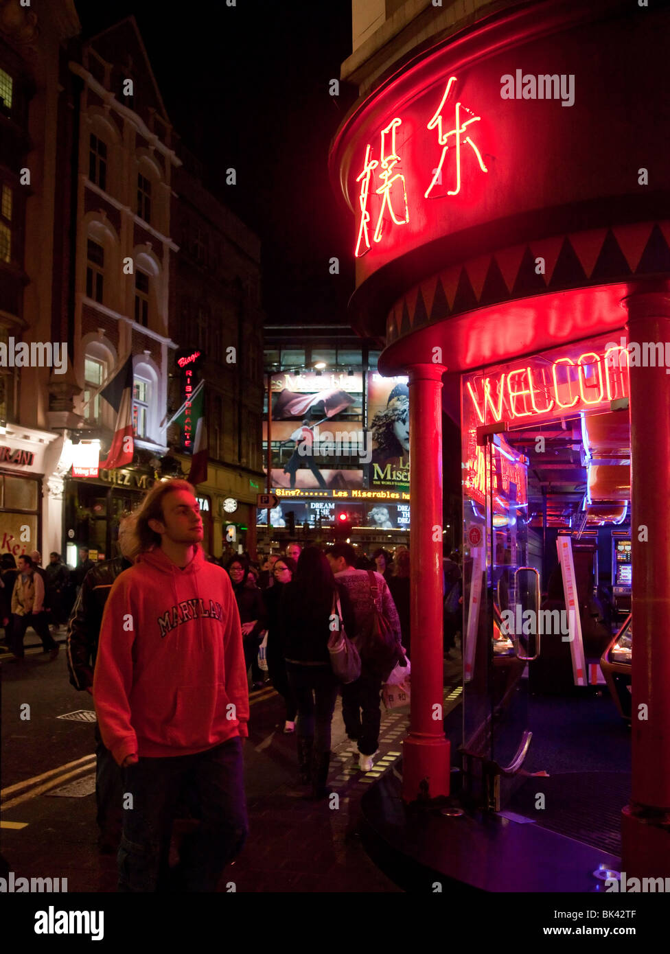 London by night, China Town, Soho, UK Banque D'Images