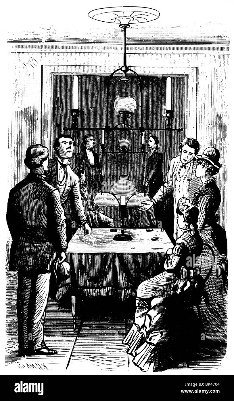 Exposition de la lumière électrique Sawyer, 1880 Banque D'Images