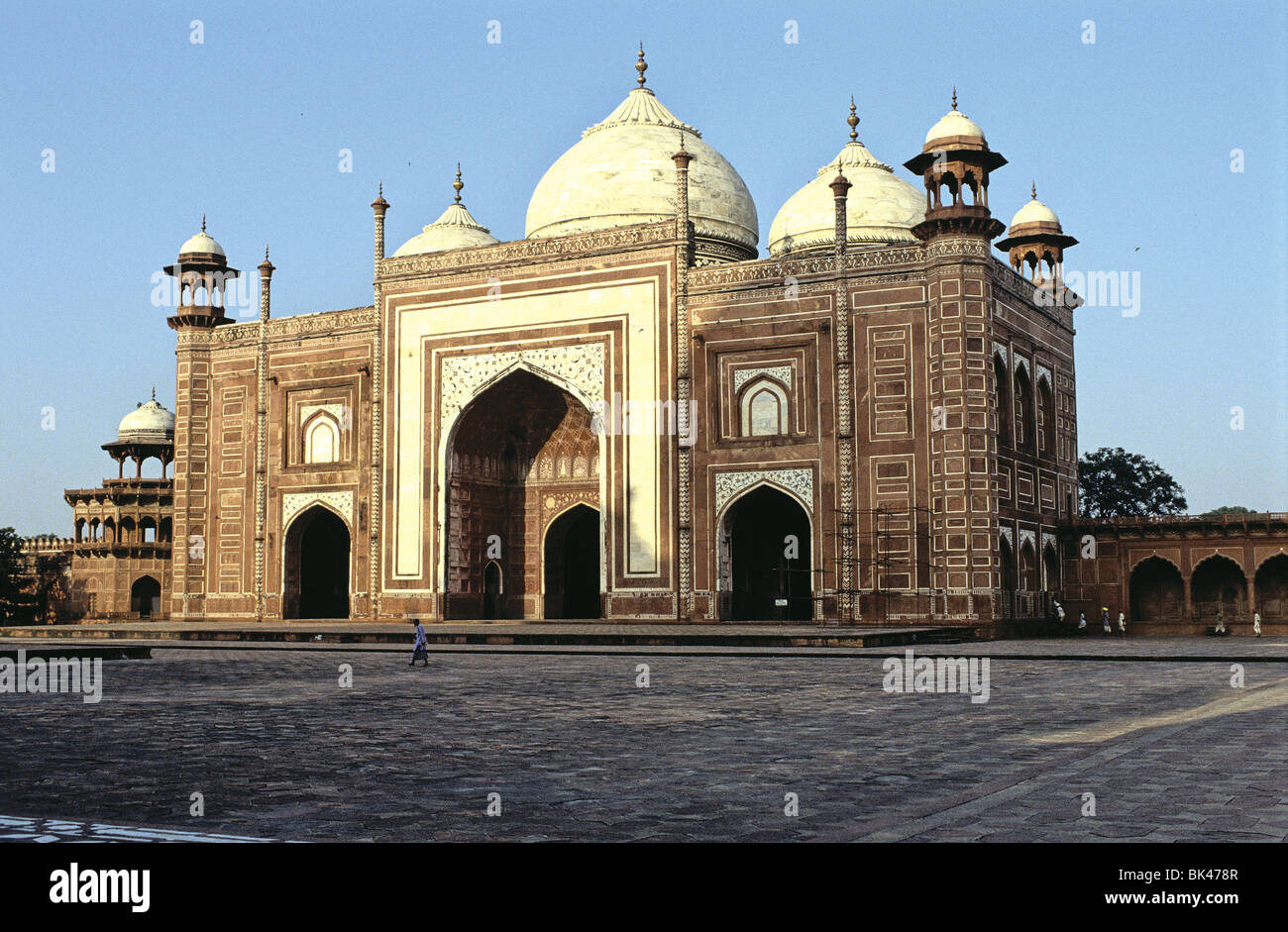 Mosquée Taj Mahal est un UNESCO World Heritage Site a été construit par l'empereur Moghol Shah Jahan pour son épouse Mumtaz Mahal entre 1632 Banque D'Images