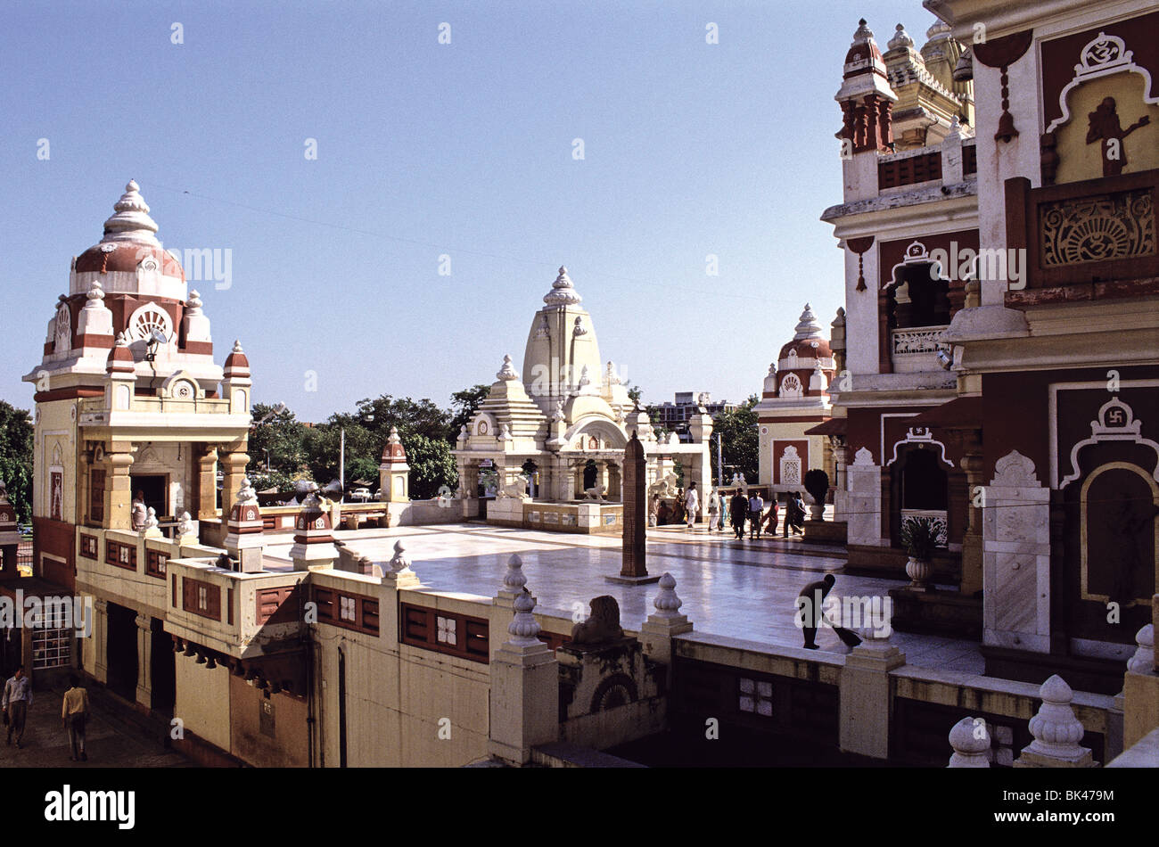 Cour de Lakshmi Narayan Temple construit par l'industriel en 1938 Birla Lakshmi dédié à l'Inde New Delhi Banque D'Images