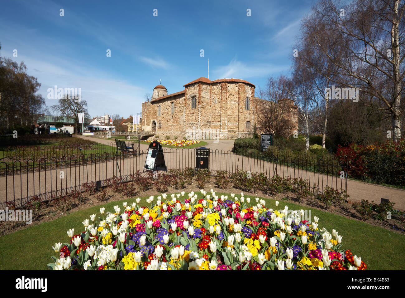Grande-bretagne Essex Colchester Castle Park Supérieure Jardin printemps Banque D'Images