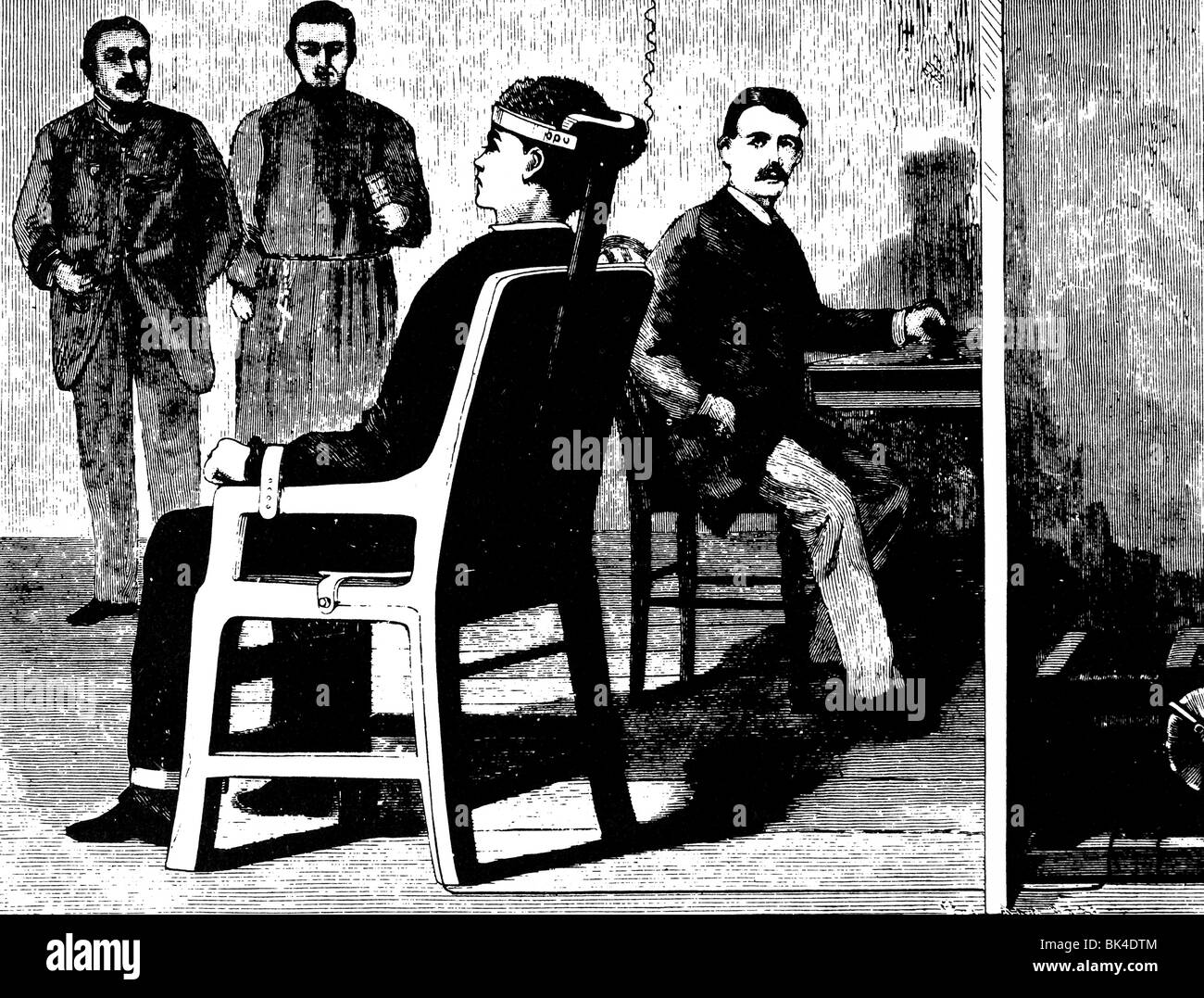 Une première conception pour la chaise électrique, 1890 Banque D'Images