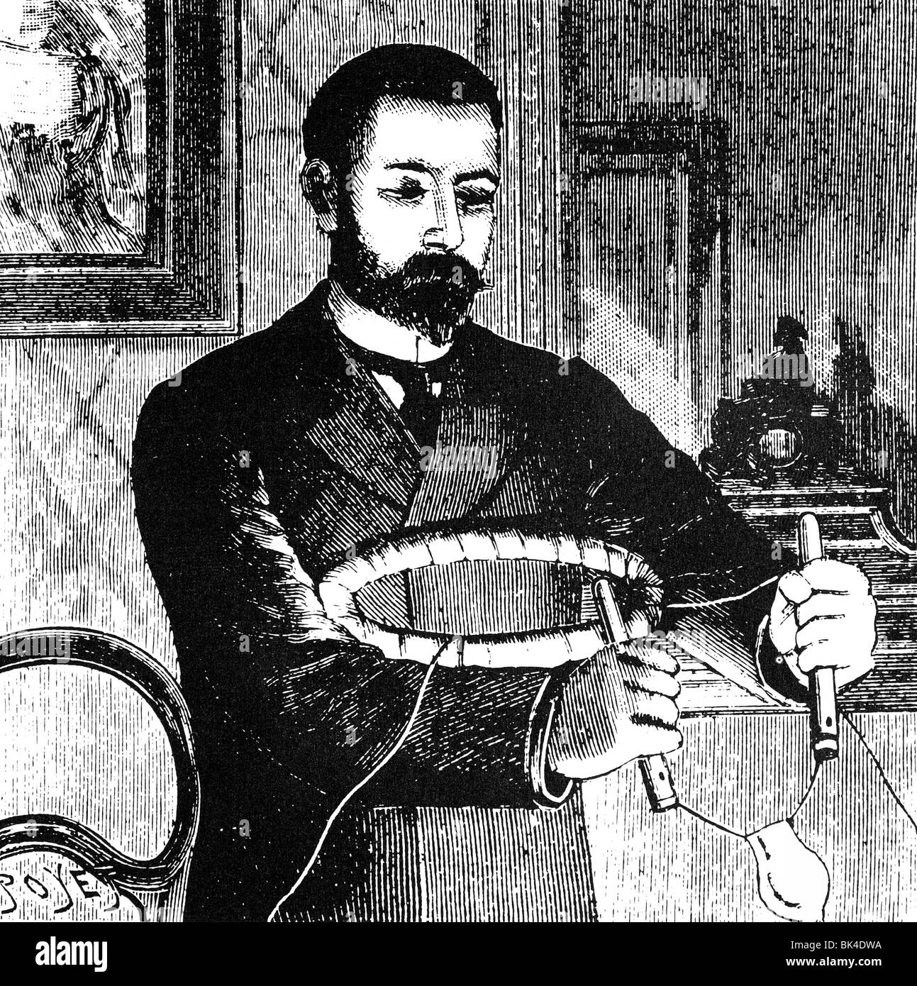 Homme avec joint torique et la lumière, 1894 Banque D'Images
