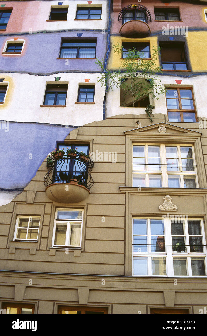 Maison Hundertwasser, Vienne, Autriche Banque D'Images