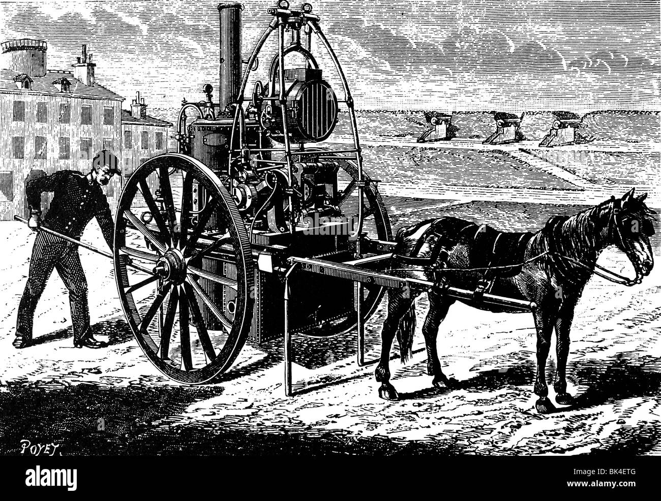 L'équipement d'éclairage électrique pour battlefield warfare, 1886 Banque D'Images