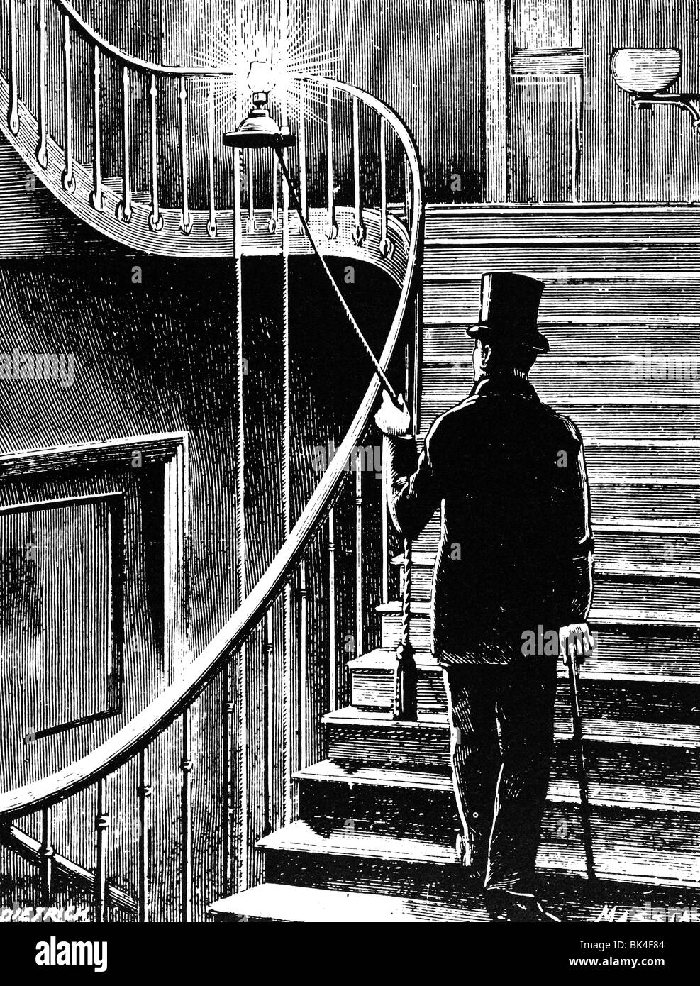 Murat s Voyager Electric Lampe escalier, 1895 Banque D'Images