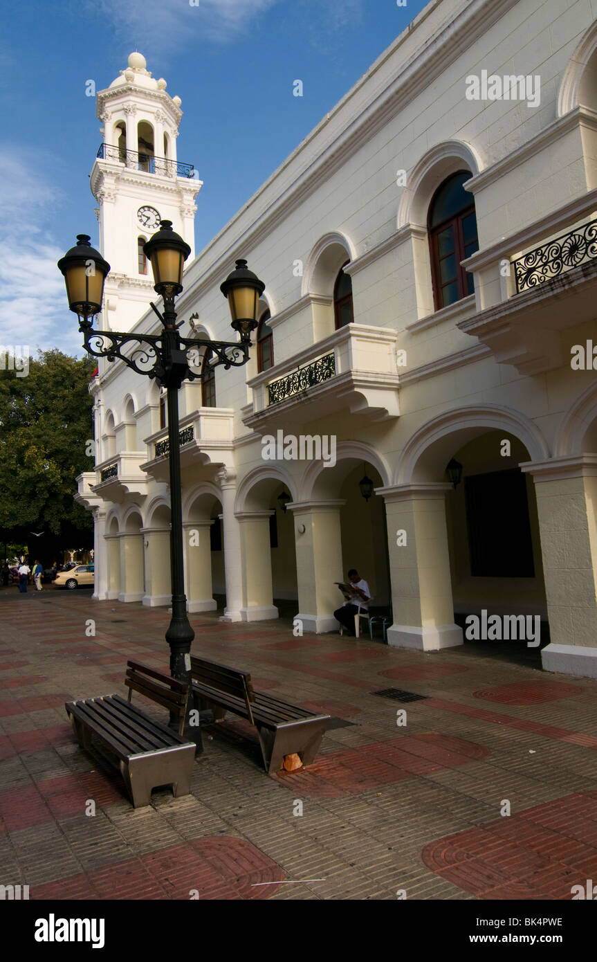 Calle El Conde rue piétonne, dans le quartier Zona Colonial Site du patrimoine mondial de l'UNESCO à Santo Domingo République Dominicaine Banque D'Images