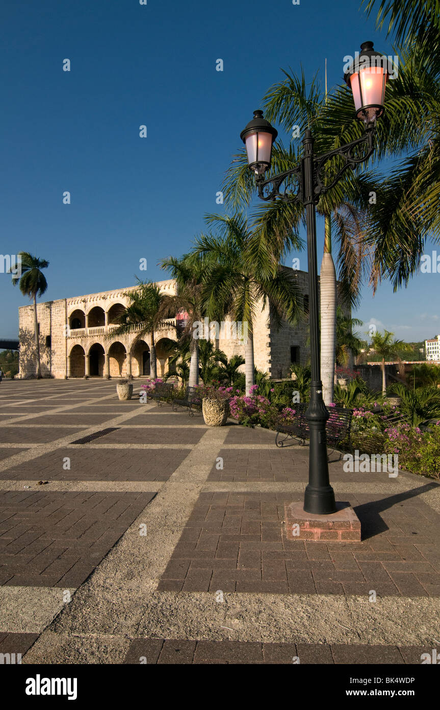 Cour intérieure d'Alcazar Diego Colon musée dans le quartier de Zona colonial à Santo Domingo République Dominicaine Banque D'Images