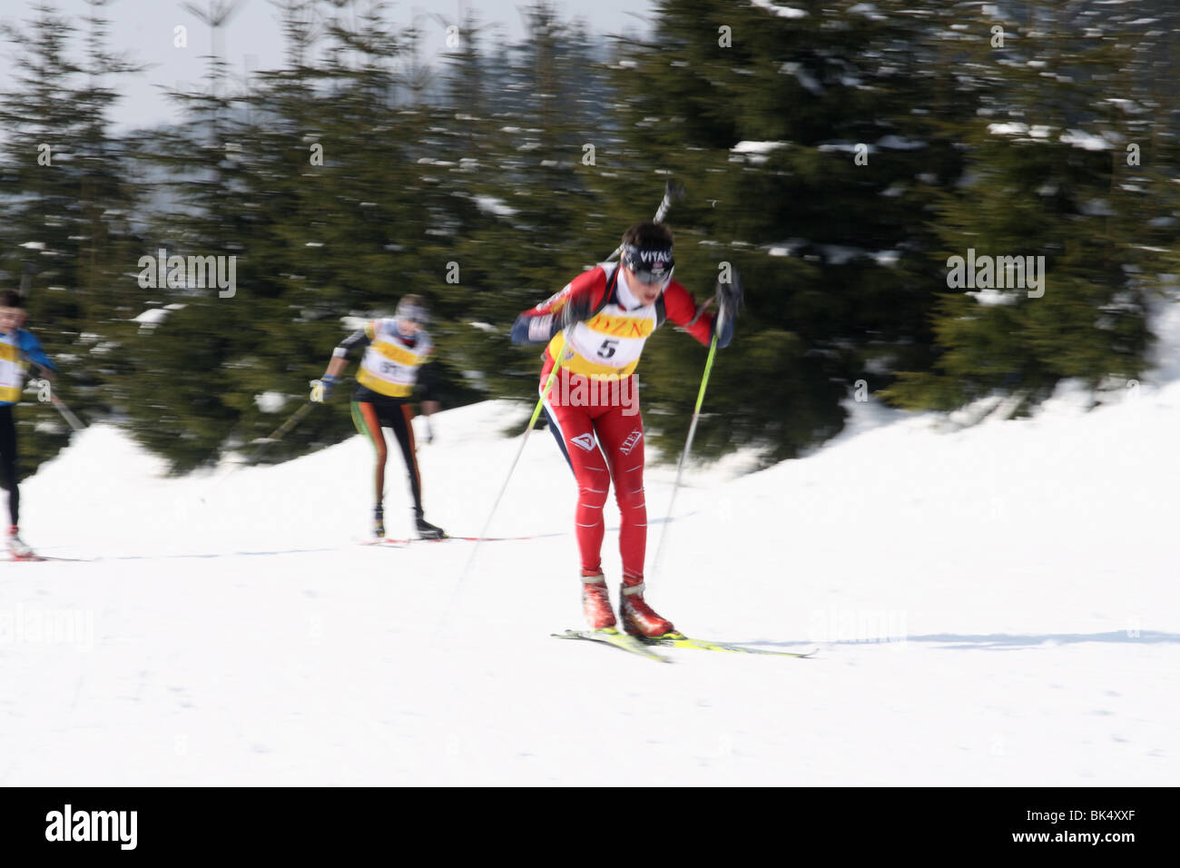 La compétition de biathlon, Jakuszyce, Pologne. Banque D'Images
