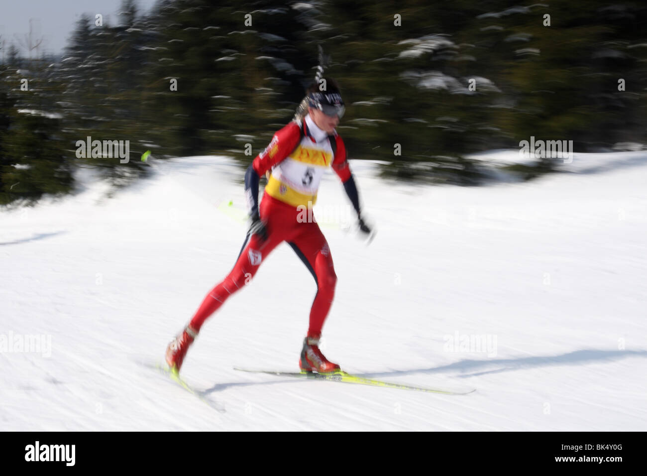 La compétition de biathlon, Jakuszyce, Pologne. Banque D'Images