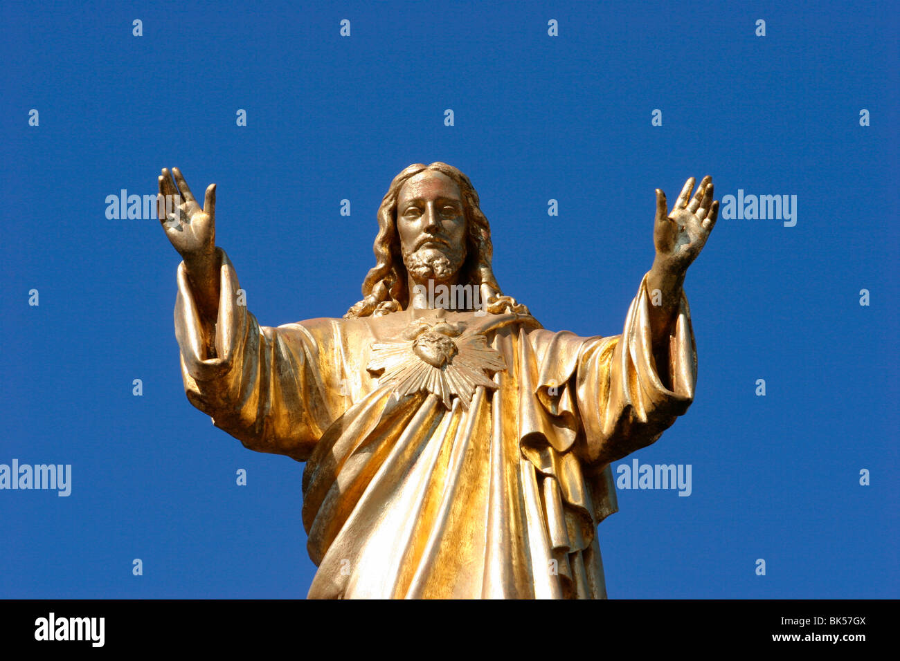 Statue de Jésus Christ. Basilique de Fatima, Fatima, Portugal, Estremadura, Europe Banque D'Images