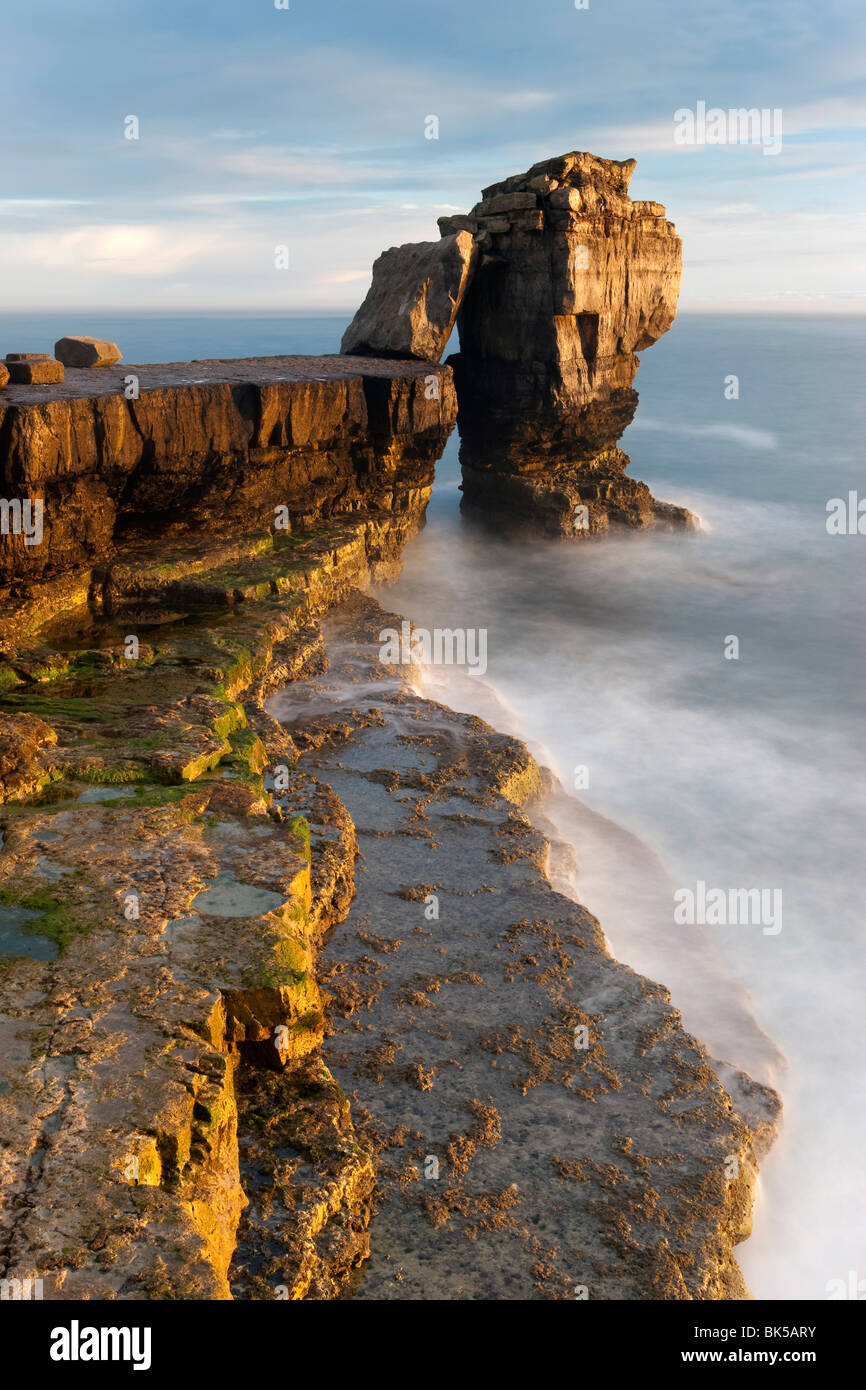 Pulpit Rock, Portland Bill, l'Île de Portland, Dorset, Angleterre, Royaume-Uni, Europe Banque D'Images