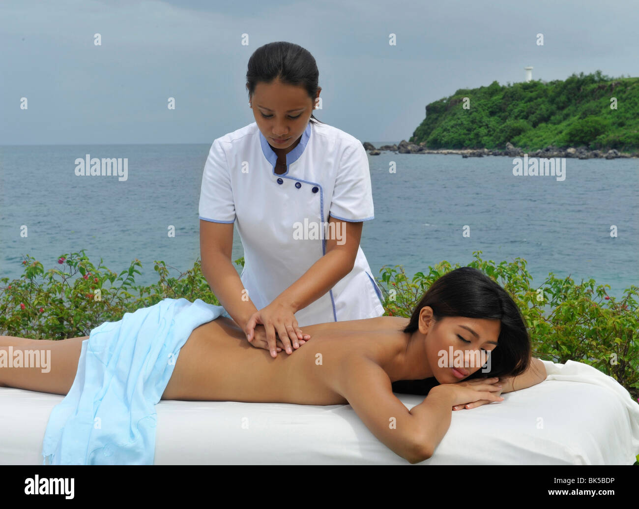 Massage, Le Spa à Thunderbird Resort, La Union, aux Philippines, en Asie du Sud-Est, l'Asie Banque D'Images