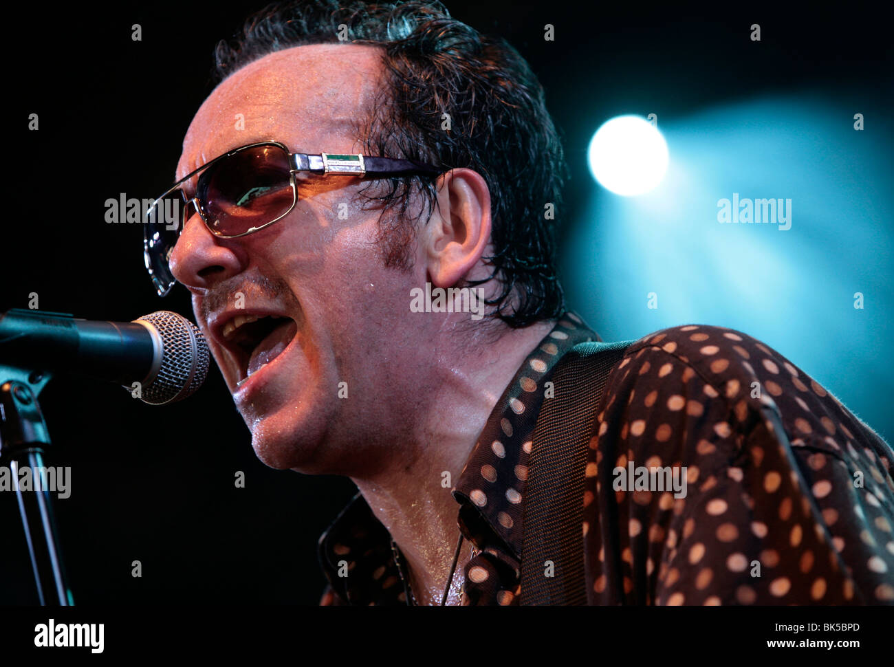 Elvis Costello effectue à Bonnaroo. Banque D'Images