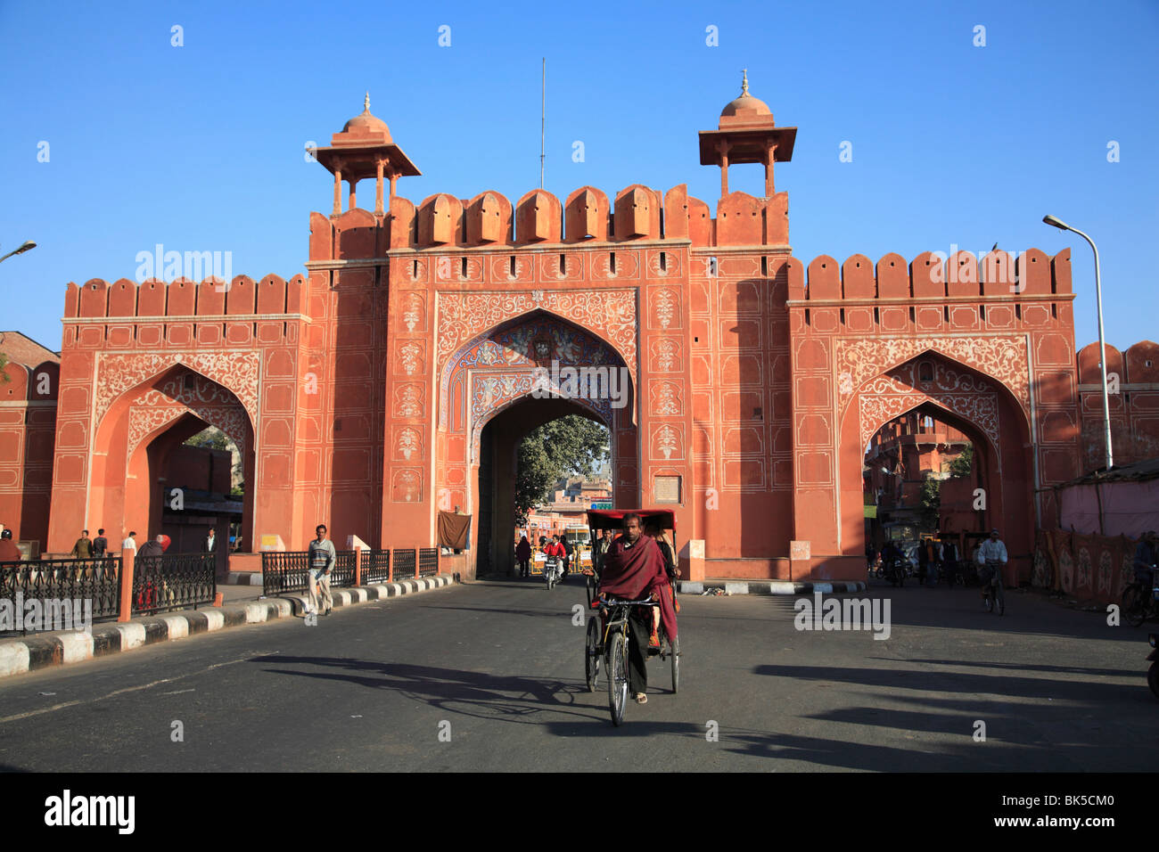 Aimeri, porte d'entrée principale de la vieille ville, la ville rose, Jaipur, Rajasthan, Inde, Asie Banque D'Images