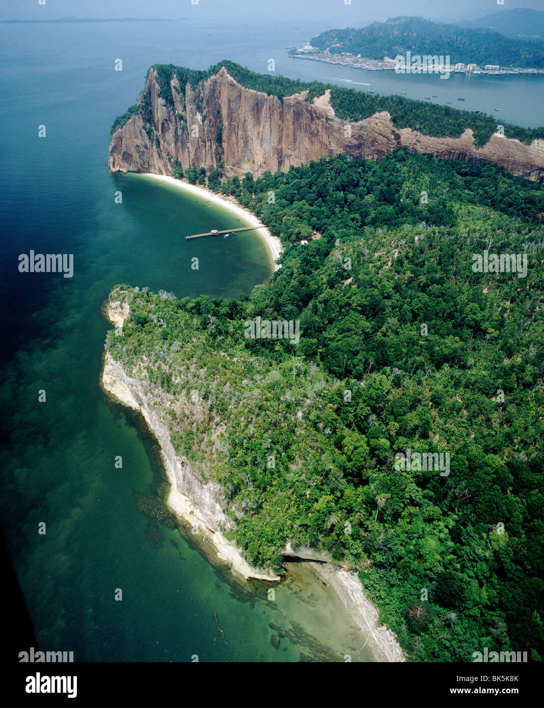 Vue aérienne de Sabah, l'île de Bornéo, en Malaisie, en Asie du Sud-Est, l'Asie Banque D'Images