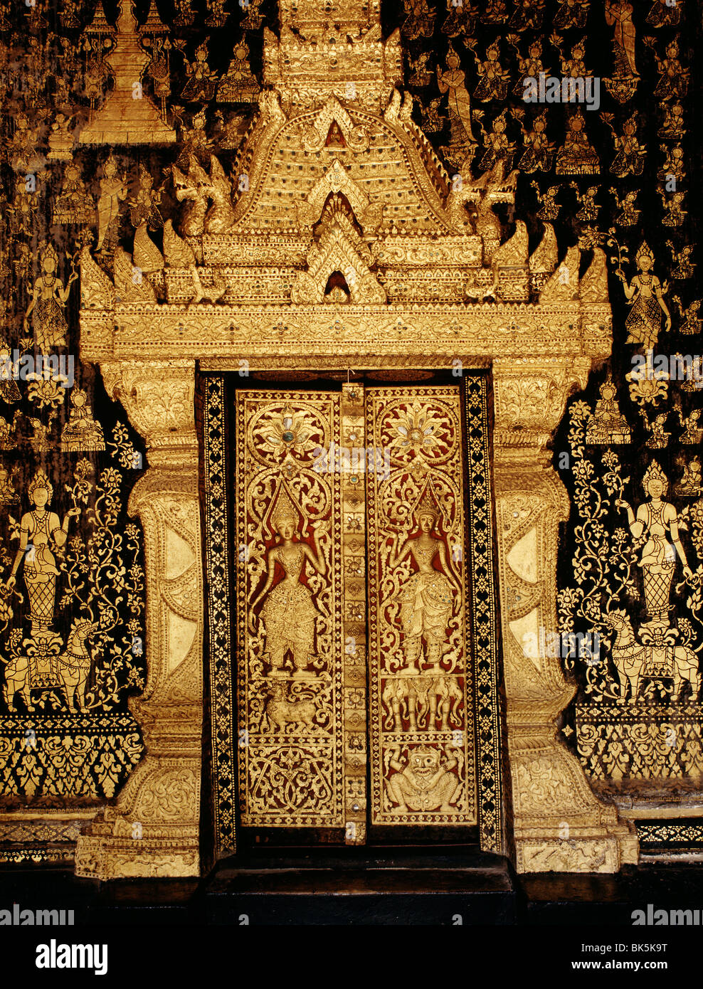 Wat Xieng Thong, le temple bouddhiste, Luang Prabang, UNESCO World Heritage Site, Laos Banque D'Images