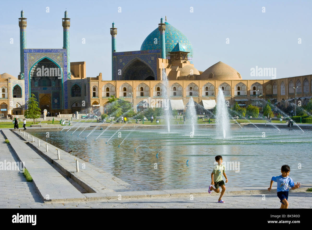 Shaw ou Mosquée de l'imam en place Imam à Esfahan Iran Banque D'Images