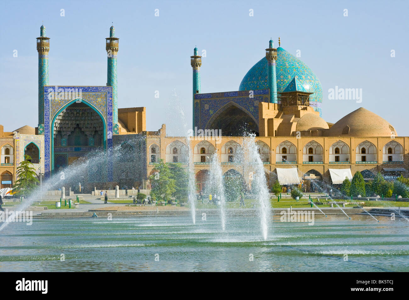 Dans la mosquée d'Imam Shah ou place Imam à Esfahan Iran Banque D'Images