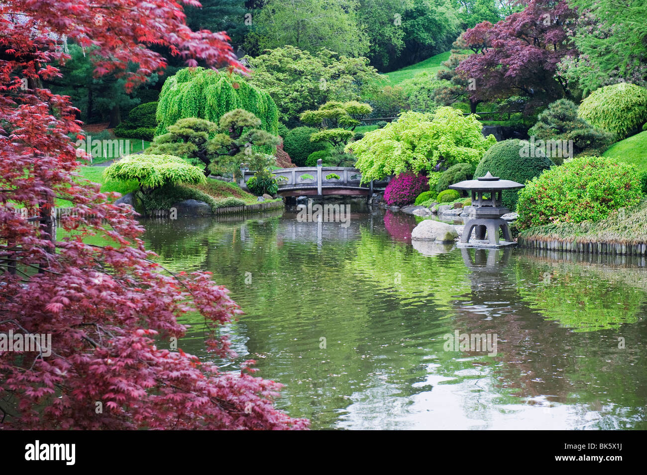 Jardin japonais, le Jardin botanique de Brooklyn, Brooklyn, New York City, New York, États-Unis d'Amérique, Amérique du Nord Banque D'Images