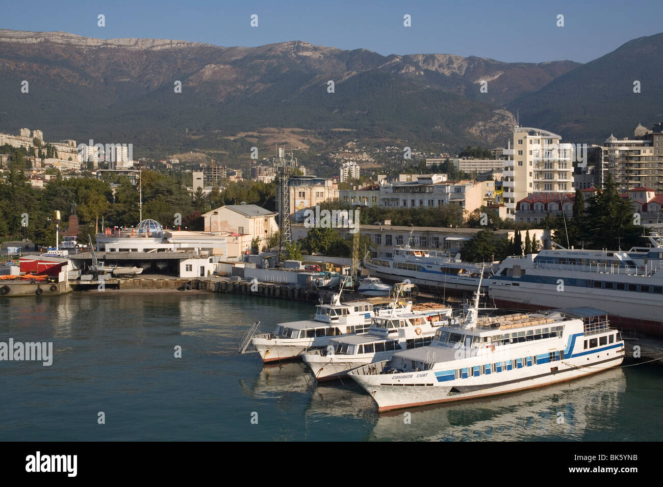 Port, Yalta, Crimée, Ukraine, Europe Banque D'Images