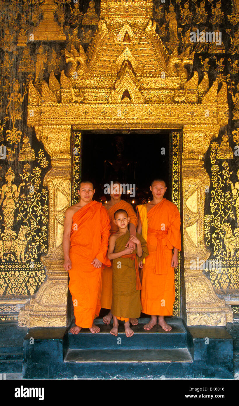 Moines, Luang Prabang, Laos, Indochine, Asie du Sud-Est, l'Asie Banque D'Images