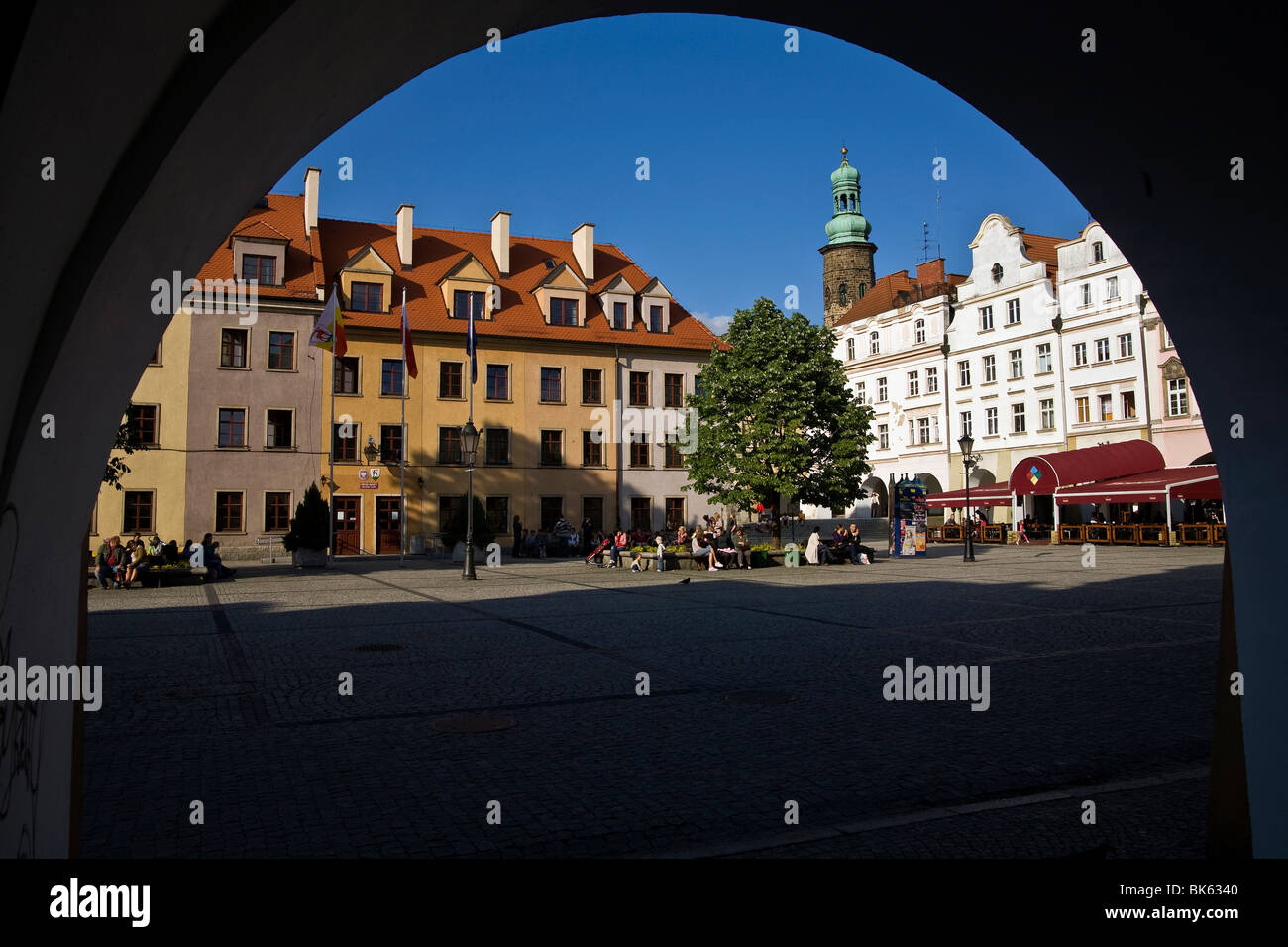 Town Square à Jelenia Gora, Pologne Banque D'Images