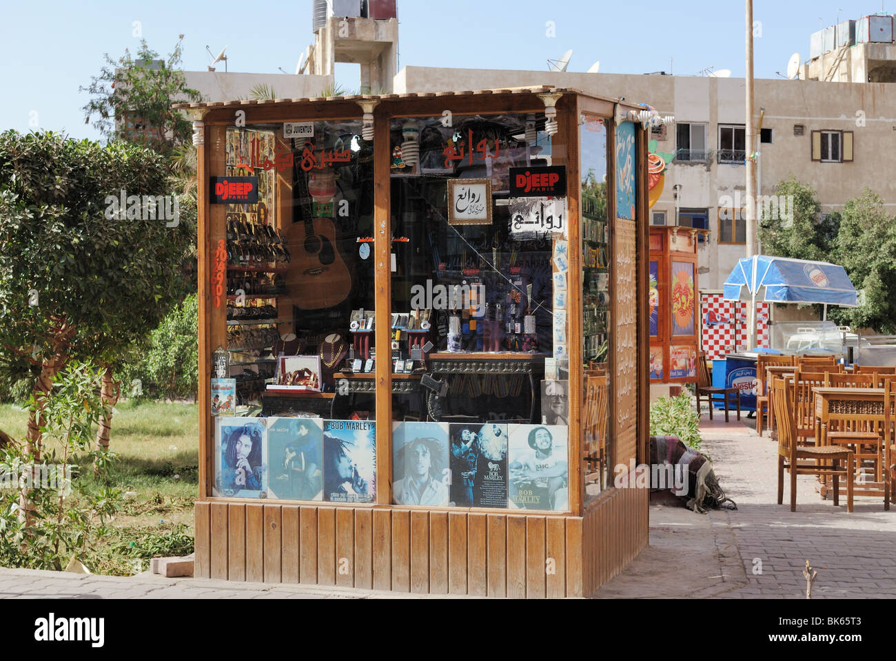 Kiosque de rue, Hurghada, Egypte Banque D'Images