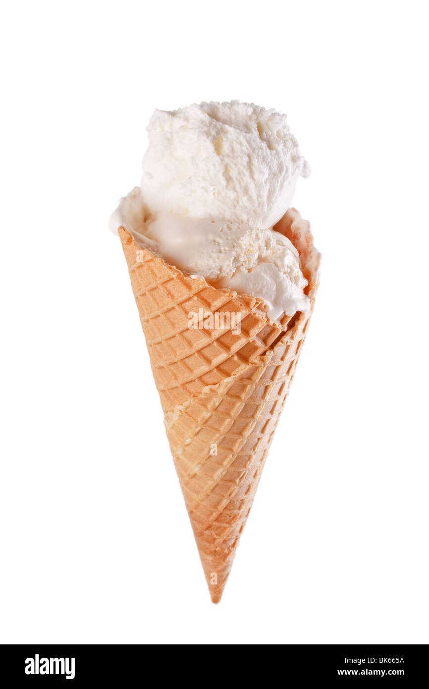 Vanilla Ice cream cone Banque D'Images