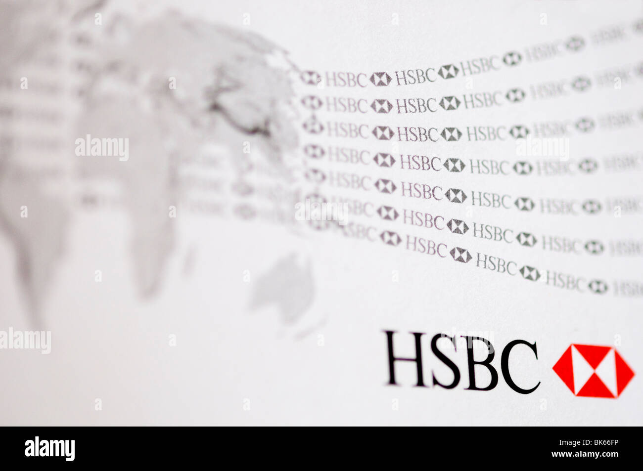 La Banque HSBC sur chéquier Banque D'Images