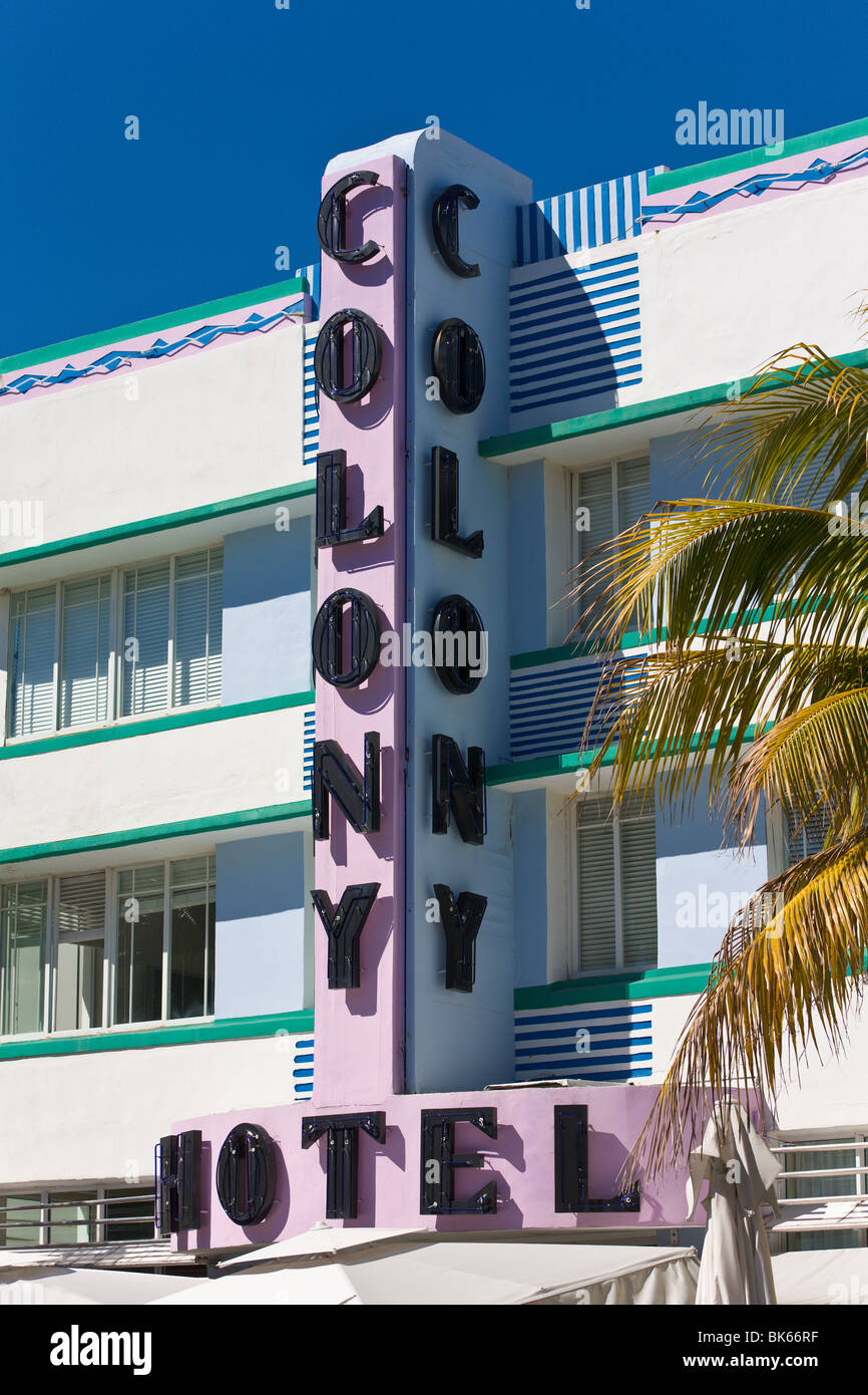 "L'Art Déco, l'Hôtel Plage 'Sud' Miami, Floride, USA Banque D'Images "L'Art Déco, l'Hôtel Plage 'Sud' Miami, Floride, USA Banque D'Images