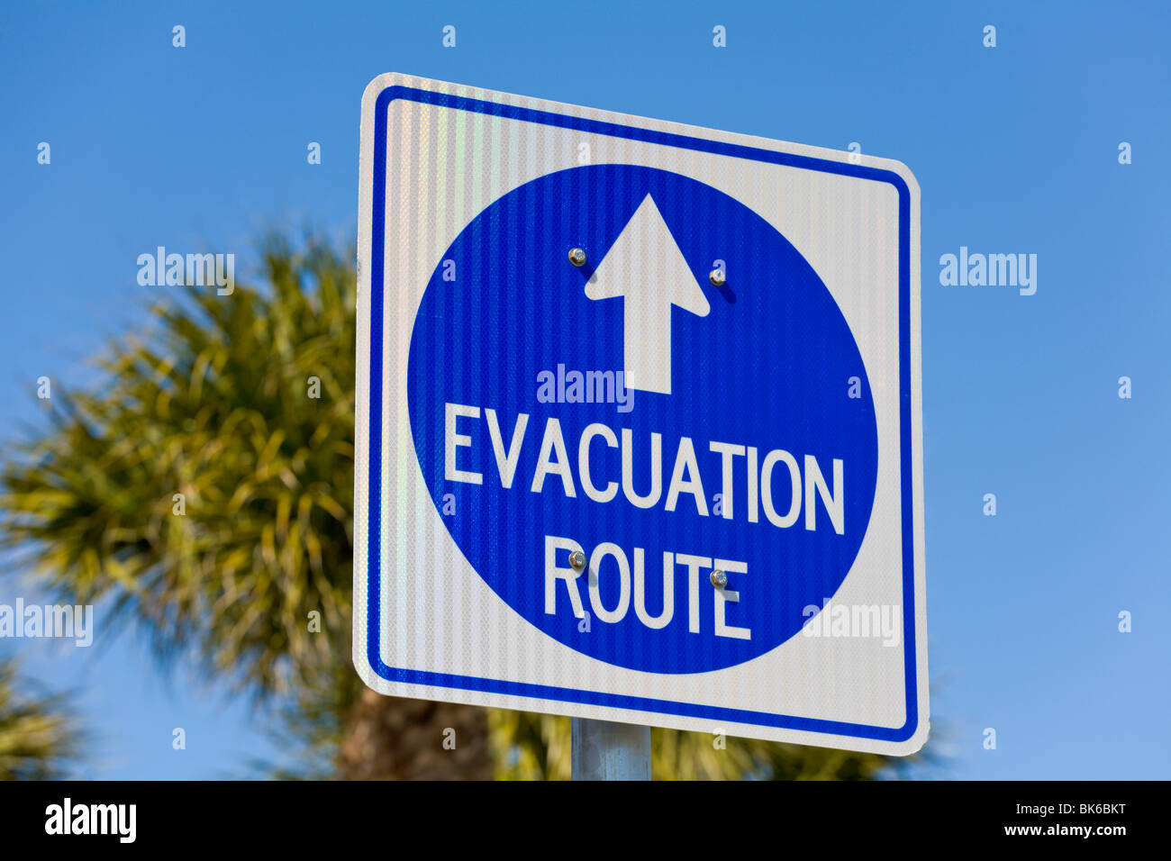 'Évacuation' sign, Florida, USA Banque D'Images