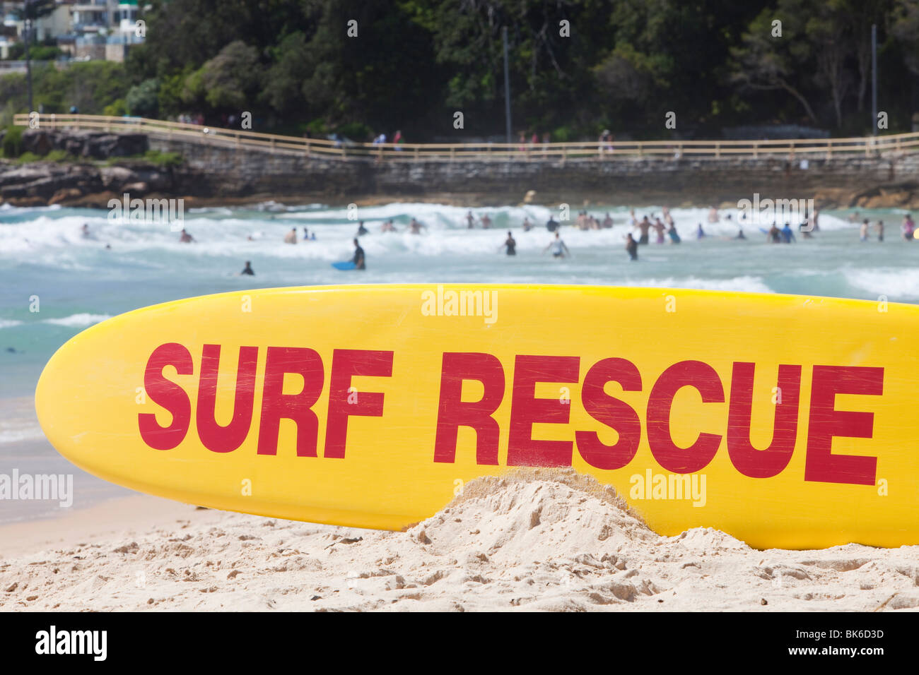 Sauvetage Surf planches de surf sur la plage de Manly, Sydney, Australie. Banque D'Images