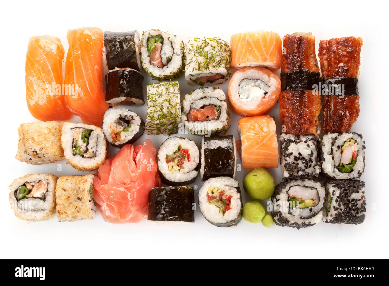 Différents types de sushi Banque D'Images
