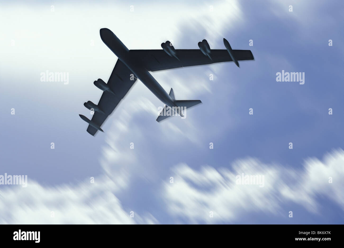 Bombardier B-52 en vol. Banque D'Images