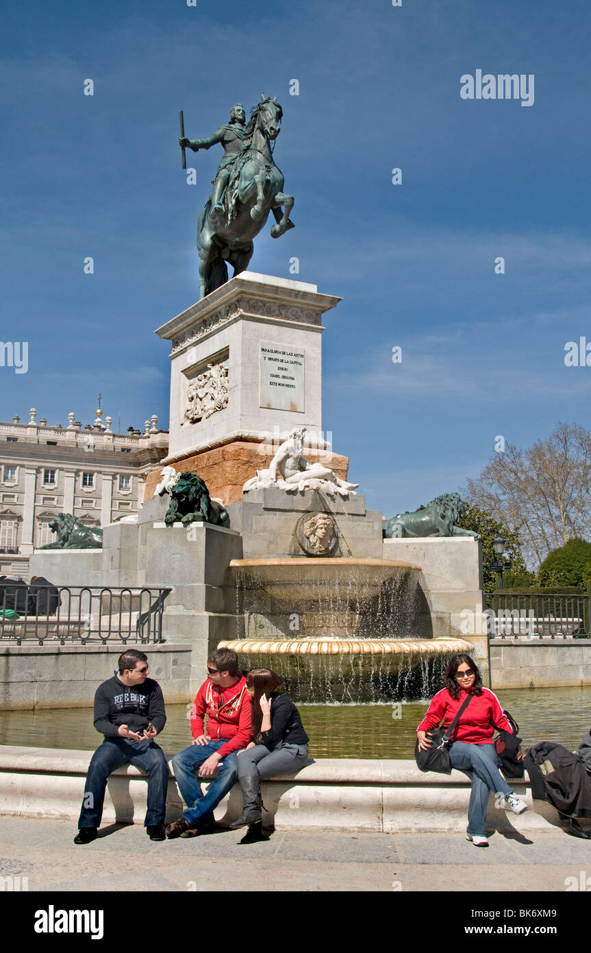 Felipe V Palacio Real Palais Royal Plaze de Orient Madrid Espagne Roi Reine Madrid Espagne Banque D'Images