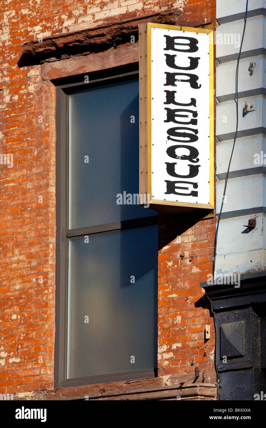 Inscrivez-Burlesque à Tribeca, Manhattan, New York Banque D'Images