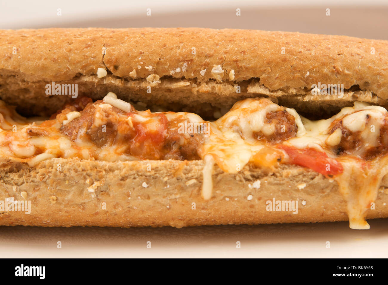 Meatball rouleau sandwich Banque D'Images