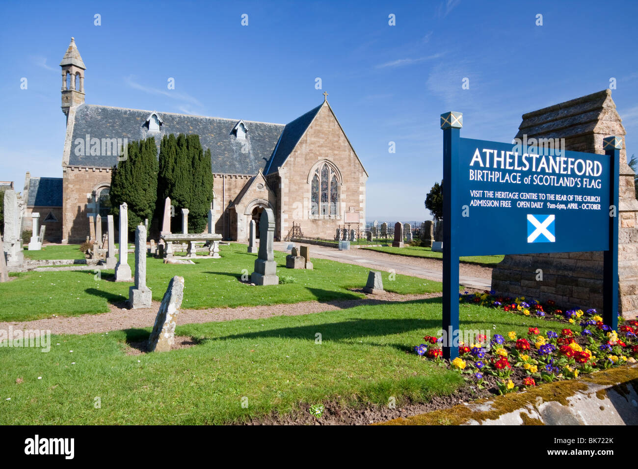 Kirk Athelstaneford, site de la Scottish Flag Heritage Centre Banque D'Images