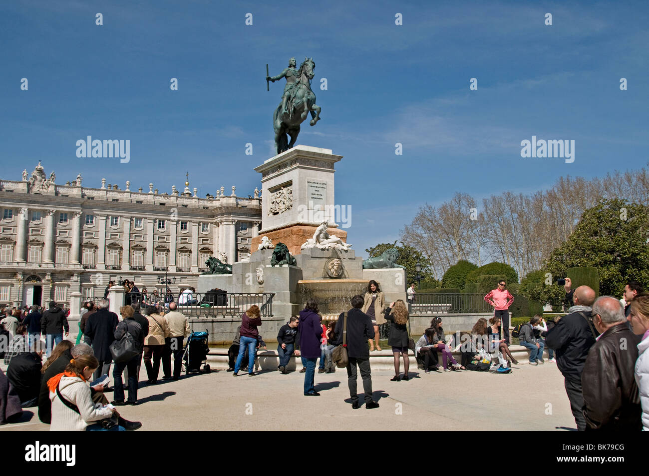 Felipe V Palacio Real Palais Royal Plaze de Orient Madrid Espagne Roi Reine Madrid Espagne Banque D'Images