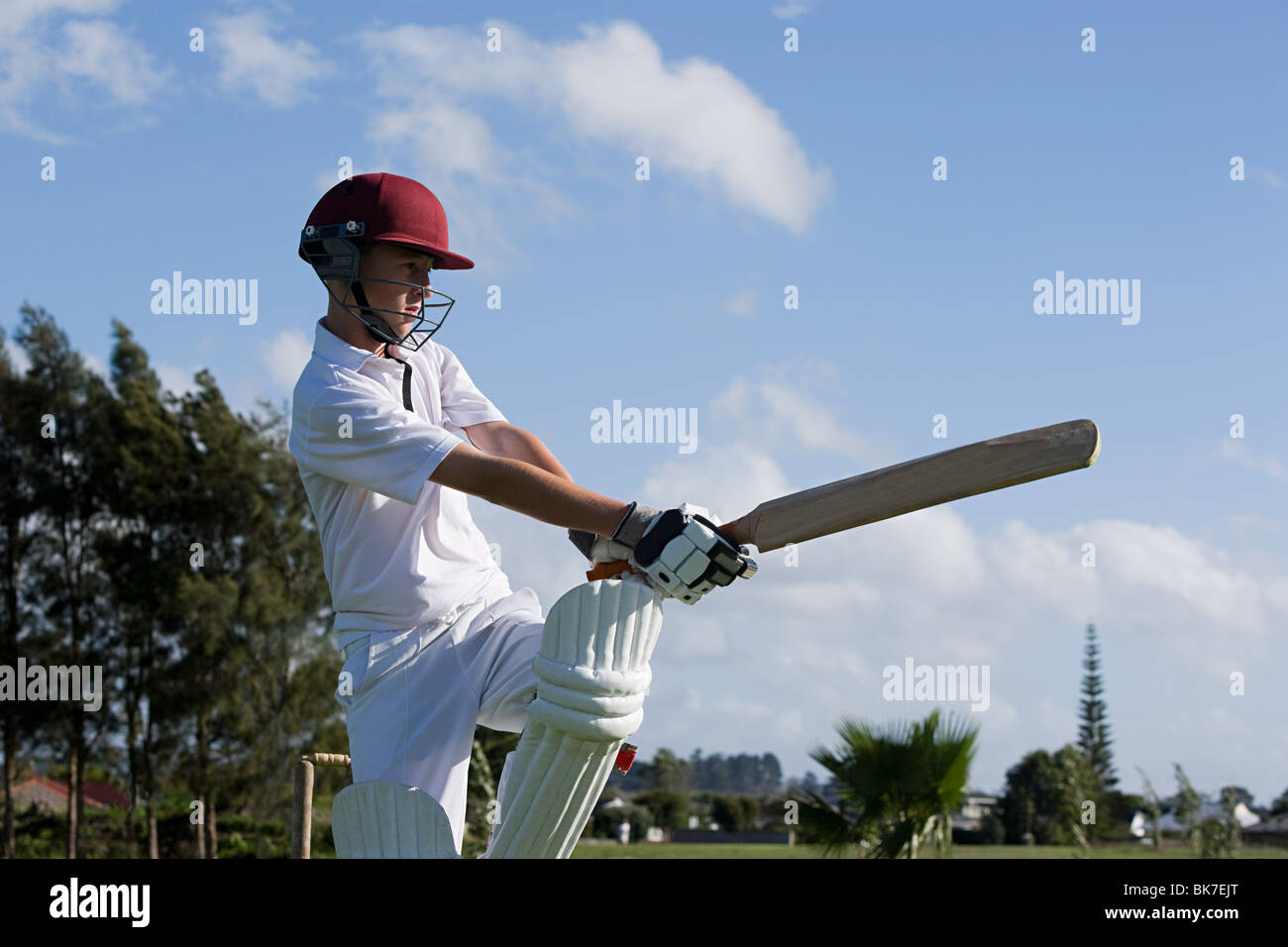 Auckland, joueur de cricket Banque D'Images