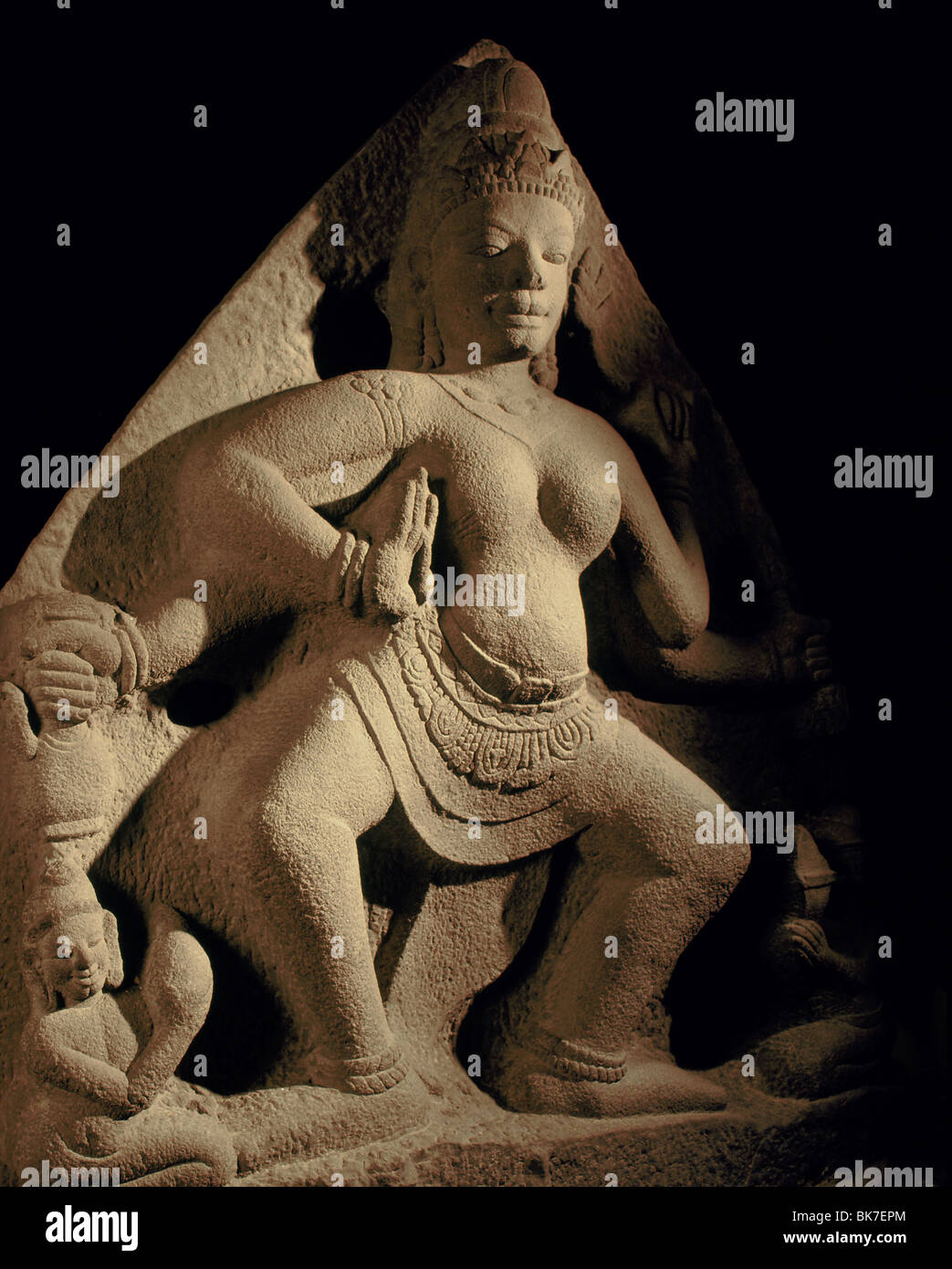 Quatre divinité féminine, armés de l'art Cham datant du 11e siècle, le Musée Cham, Danang, Vietnam, Indochine, Asie du Sud, Asie Banque D'Images