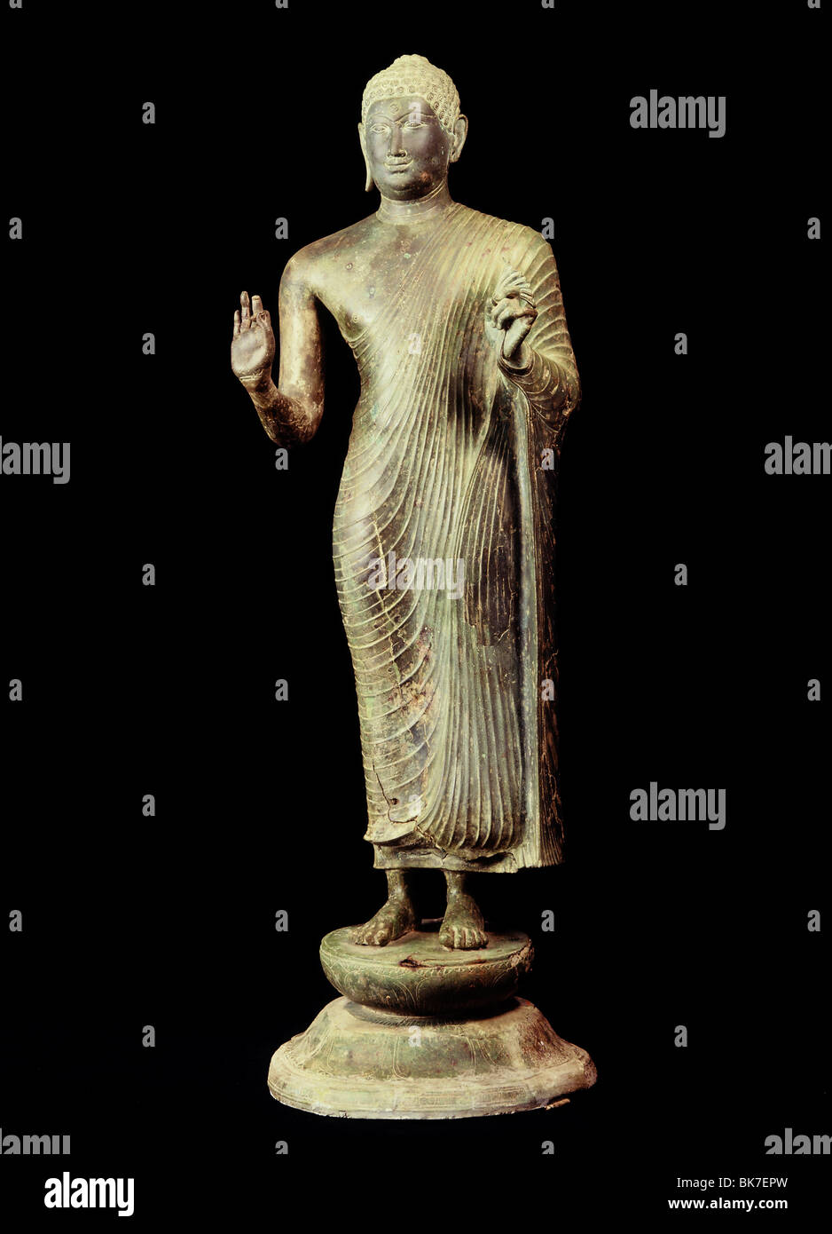 L'article image de Bouddha en bronze Dong dans le style Amaravati Duon, Saigon Musée National, Saigon, Vietnam Banque D'Images