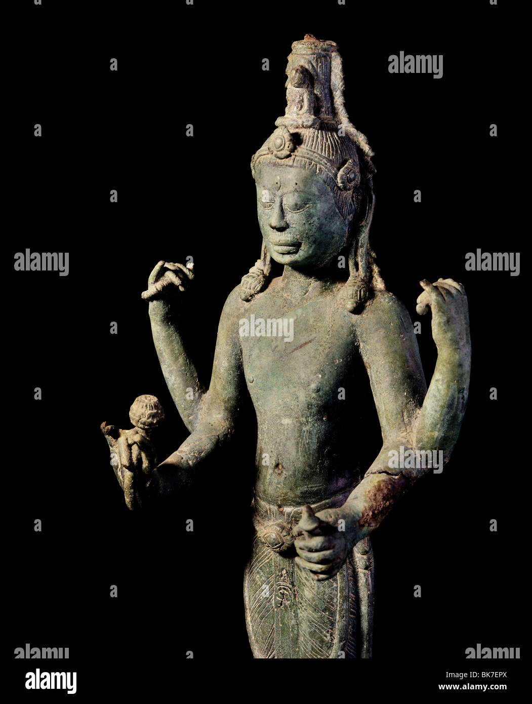 Avalokitesvara en bronze de Binh Dinh, Cham, l'art du 8e siècle, Musée National de Saigon, Saigon, Vietnam Banque D'Images
