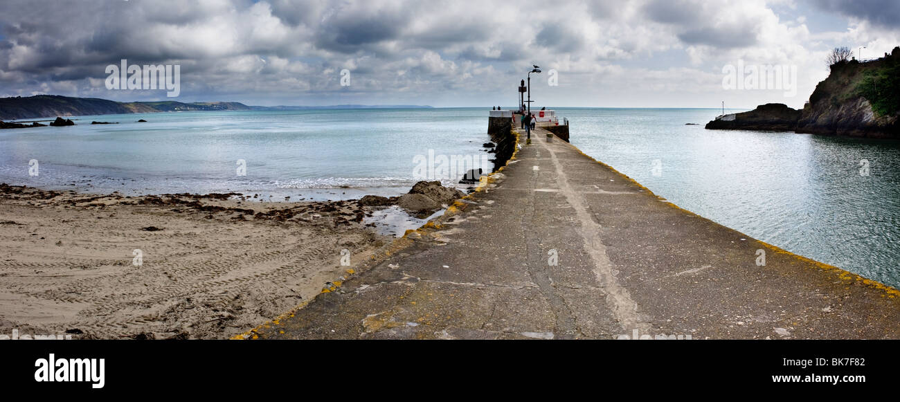 Une vue panoramique sur le banjo Pier à Looe, à Cornwall. Photo par Gordon 1928 Banque D'Images