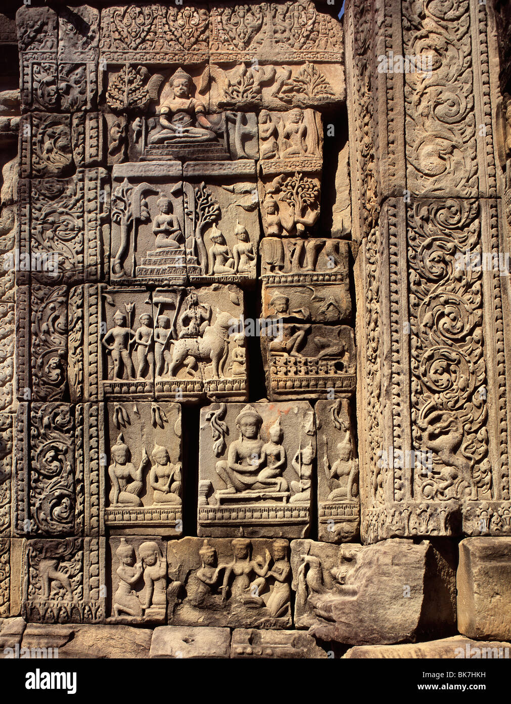 Reliefs du milieu 11e siècle, Baphuon, Angkor, Site du patrimoine mondial de l'UNESCO, le Cambodge, l'Indochine, l'Asie du Sud-Est, Asie Banque D'Images