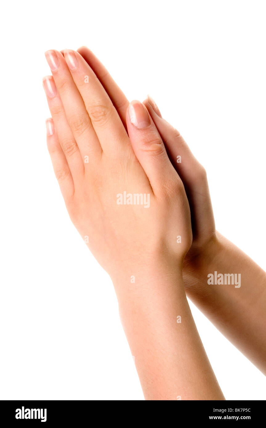 mains priant Banque D'Images