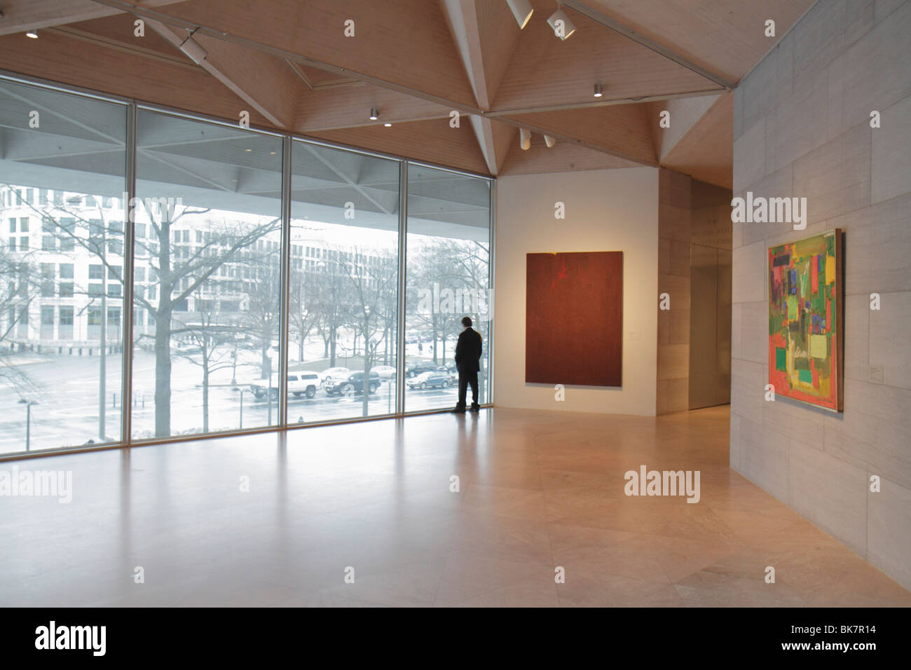 Washington DC,National Mall,National Gallery of Art,East Building,architecte I. M. PEI,musée,exposition collection moderne,contemporain,verre W Banque D'Images