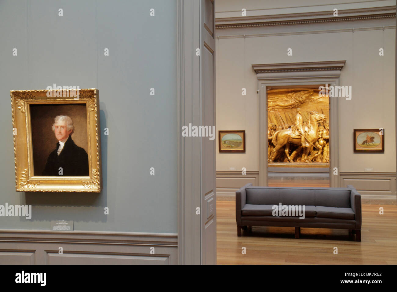 Washington DC,National Gallery of Art,West building,musée,exposition collection Gilbert Stuart painting,portrait,Thomas Jefferson,1821,Shaw M. Banque D'Images