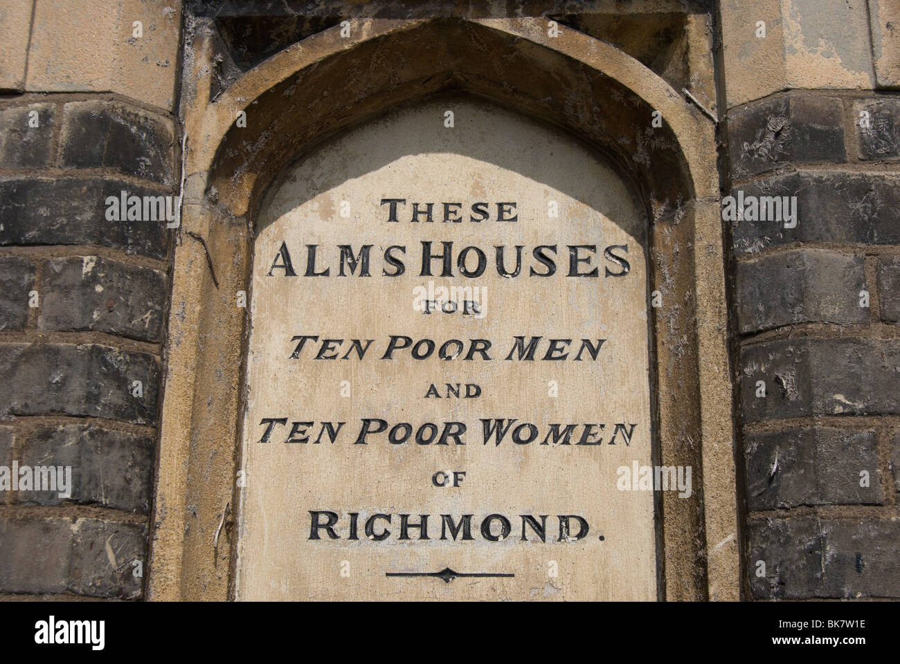 Pour la plaque de William hickey hospices, datant de 1834, Richmond upon Thames, Surrey, Angleterre Banque D'Images